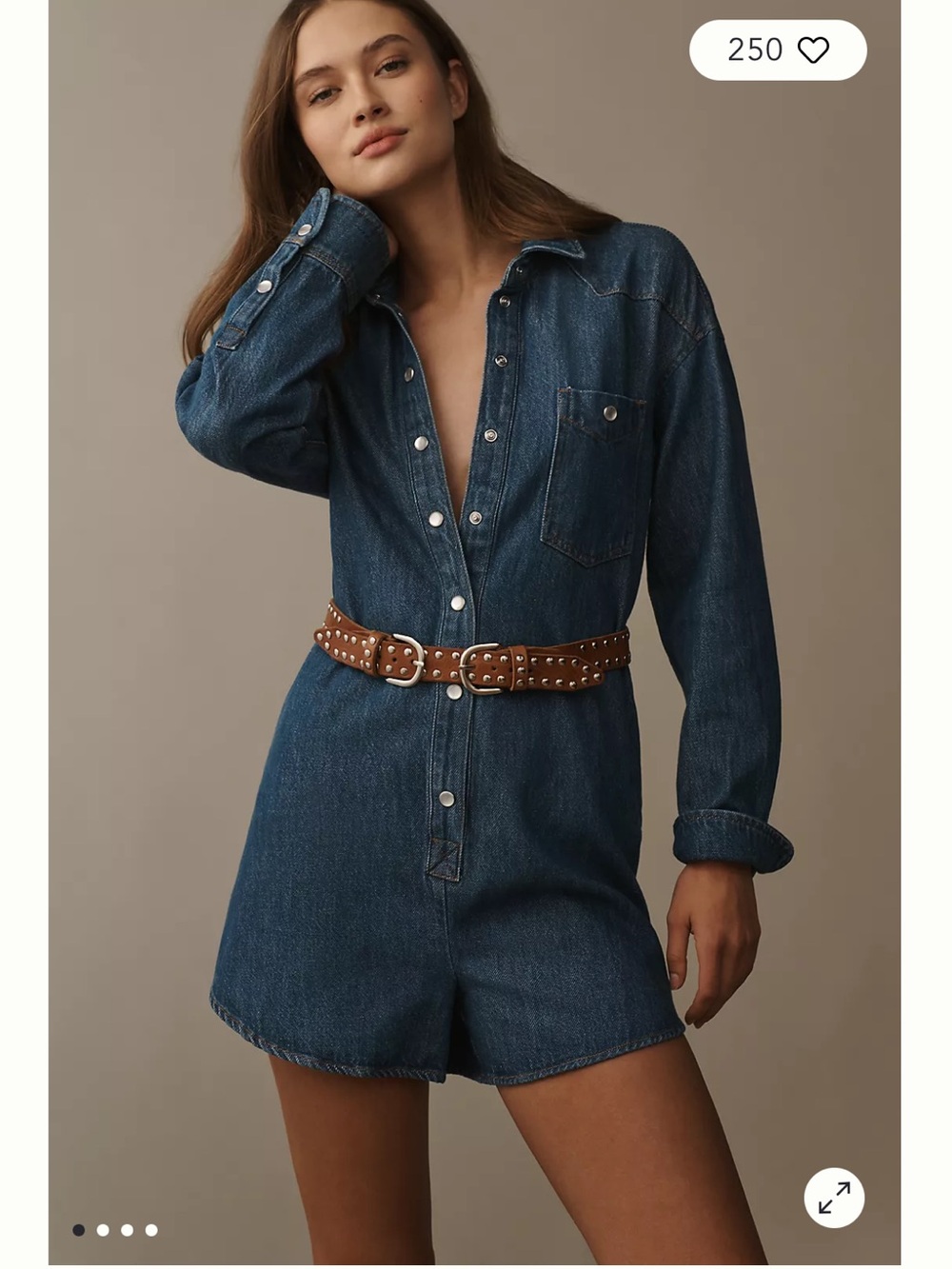 NWT retail $168 size S #Anthropologie,#Pilcro Denim Buttondown Romper - Picture 4 of 9
